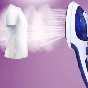Efficient Blue and White Handheld Garment Steamer